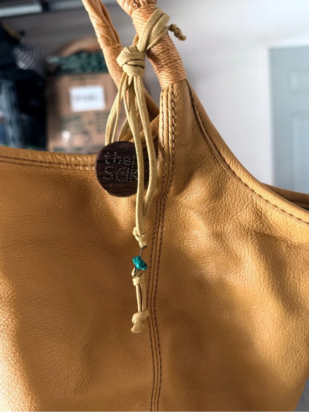 The Sak yellow hobo tote bag GUC cow leather